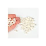 yfhobi 25 Gram - 8 Mm, Krem Renk Kalp Inci Boncuk, Lüks Barok Kalp Inci, ( 25gr - 110-115 Adet Arası )