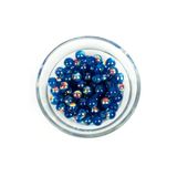 yfhobi 25 Gram- 8 mm Mat Janjanlı Lacivert Renk Yuvarlak Cam Boncuk, 1.Kalite (25gr- 35 Adet) #7