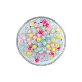 yfhobi 25 Gram - 8 Mm Parlak Karışık Renk Yuvarlak Plastik Boncuk, 1. Kalite Boncuk, ( 25gr - 83-85 Adet )