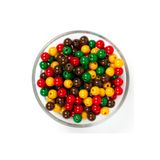 yfhobi 25 Gram - 8 Mm Sarı-kırmızı-yeşil- Kahve Renk, Yuvarlak Plastik Boncuk, ( 25gr - 85-90 Adet Arası )