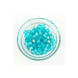 yfhobi 25 Gram- 8 mm Şeffaf Janjanlı Bebe Mavi Renk Yuvarlak Cam Boncuk, 1.Kalite (25gr- 35 Adet) #5