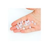yfhobi 25 gram - 9 mm Şeffaf Janjanlı Kalp Desen Plastik Boncuk ( 25 gram- 120-125 Adet Arası )