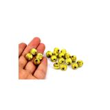 yfhobi 4 Adet - 12 Mm Çizgili Misket, Metal Boncuk, Ham Pirinç