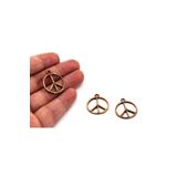 yfhobi 4 Adet - 22 Mm Barış Işareti Desenli, Metal Uç, Takı Malzemesi, Bakır Oksit Kaplama, Z92