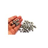 yfhobi 4 Adet - 8 Mm Çizgili Misket, Metal Boncuk, Nikel Kaplama