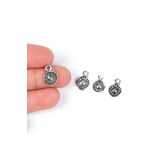 yfhobi 8 Adet - 13 Mm Yuvarlak Desenli Metal Uç, Takı Malzemesi, Boyalı Gümüş Kaplama
