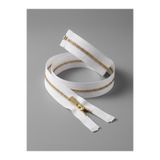 YFS Fermuar T5 Metal Separe Gold Dişli Beyaz Şerit 80 Cm Mont Fermuarı 1 Adet