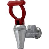 YFS Semaver Ile Uyumlu Musluk Göstergeli, Içten Dişli, Basmalı, Demir, Kırmızı Saplı, Kayalar Kazan ve Çaycı Musluğu 8cm