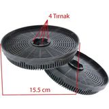 YFS Teka Ile Uyumlu Aspiratör Karbon Filtresi 15.5 cm 4 Tırnaklı