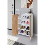 Yg Decor 2 Kapaklı Ayakkabılık - Beyaz - Kahverengi