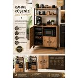 Yg Decor Çok Amaçlı Kahve Köşesi ve Mikrodalga Fırın Dolabı Mutfak Düzenleyici Raf Organizer 97X33X165 cm - Atlantik Çam