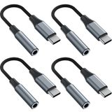 YGKSAA 4 adet USB C - 3.5mm Dişi Kulaklık Jakı Adaptörü, Yükseltme Metal Kasa, Samsung S20+/S21 Ultra, iPhone15 16 ve Daha Fazla USB C Ses Cihazıyla Uyumlu