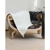 YGT Home 10 Ponpon Triko Örgülü Tv Battaniyesi Krem | 130X170 Diz Battaniyesi-Koltuk Şalı-Koltuk Dekoru - Ekru - 130 x 170 cm