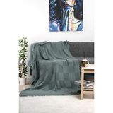 YGT Home Dama Örgü Saçaklı Triko Tv Battaniyesi 130 x 170| Koltuk Örtüsü - 130 x 170 cm - Açık Gri