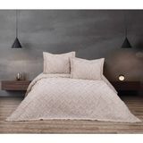 YGT Home Luisa Jakarlı Çift Kişilik Sakallı Yatak Örtüsü Takımı Gri | Iskandinav Pike Takımı - Bej - 250 x 260 cm