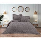 YGT Home Luisa Jakarlı Çift Kişilik Sakallı Yatak Örtüsü Takımı Gri | Iskandinav Pike Takımı - Kahve - 250 x 260 cm
