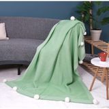 YGT Home Menekşe 10 Ponpon Triko Örgülü Tv Battaniyesi 130 x 170 | Koltuk Örtüsü - Bacak Şalı-Koltuk Dekoru Elma Yeşili - 130 x 170 cm - Açık Yeşil