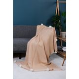 YGT Home Menekşe 10 Ponpon Triko Örgülü Tv Battaniyesi 130 x 170 | Koltuk Örtüsü - Bacak Şalı-Koltuk Dekoru Somon - 130 x 170 cm