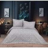 YGT Home Stil Jakarlı Çift Kişilik Yatak Örtüsü Takımı 3 Parça 250 x 260 Bohem Gri | Pike Takımı - 250 x 260 cm