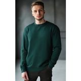 YGZ Giyim Unisex Beyaz Bisiklet Yaka Oversize Şardonlu Basic Sweatshirt - 1 - Yeşil