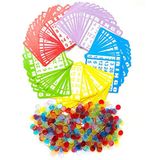 YH Poker Yuanhe Bingo Oyun Seti, 100 Bingo Kartı ve 1000 Renkli Şeffaf Bingo Cipsi