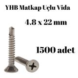Yhb 4,8x22 mm 1500'lü Paket Matkap Uçlu Vida