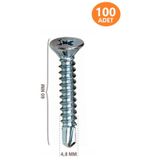 Yhb Matkap Uçlu Akıllı Vida 4.8x60 100 Adet