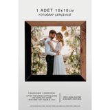 yhfoto 1 Adet 10x10 Çerçeve - Mdf Kare Çerçeve - Fotoğraf Çerçevesi - Ahşap-Siyah 2 Renk Çerçeve