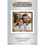 yhfoto 1 Adet 15x15 Çerçeve Beyaz Ahşap Şeritli Fotoğraf Mdf Çerçeve Kare Çerçeve Çok Renkli 15 x 15