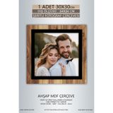yhfoto 1 Adet 30x30 Çerçeve Ahşap-Siyah Şeritli Fotoğraf Mdf Çerçeve Kare Çerçeve Kahverengi-Çok Renkli 300 x 300