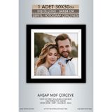 yhfoto 1 Adet 30x30 Çerçeve Siyah-Beyaz Şeritli Fotoğraf Mdf Çerçeve Kare Çerçeve Siyah 300 x 300