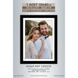 yhfoto 1 Adet 30x40 Çerçeve Siyah-Beyaz Şeritli Çerçeve Mdf A3 Çerçeve Pvc'li Çerçeve Siyah 30 x 40
