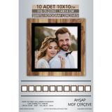 yhfoto 10 Adet 10x10 Çerçeve Ahşap-Siyah Şeritli Fotoğraf Mdf Çerçeve Kare Çerçeve Kahverengi-Çok Renkli 10 x 10