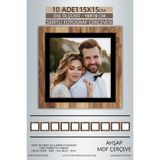 yhfoto 10 Adet 15x15 Çerçeve Ahşap-Siyah Şeritli Fotoğraf Mdf Çerçeve Kare Çerçeve Kahverengi-Çok Renkli 15 x 15