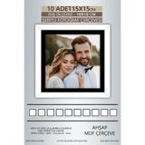 yhfoto 10 Adet 15x15 Çerçeve Beyaz Siyah Şeritli Fotoğraf Mdf Çerçeve Kare Çerçeve Renksiz 15 x 15