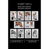 yhfoto 10 Adet 15x21 Çerçeve - Beyaz Çerçeve - Mdf A5 Çerçeve - Fotoğraf Çerçeve Seti