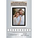 yhfoto 10 Adet 21x30 Çerçeve Beyaz Siyah Şeritli Çerçeve A4 Çerçeve Pvc'li Diploma Renksiz 210 x 312