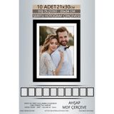 yhfoto 10 Adet 21x30 Çerçeve Siyah-Beyaz Şeritli Çerçeve A4 Çerçeve Pvc'li Diploma Siyah 210 x 312