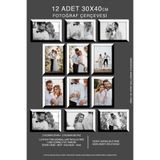 yhfoto 12 Adet 30x40 Çerçeve - Mdf a3 Çerçeve - Fotoğraf Çerçevesi - Siyah-Beyaz 2 Renk Çerçeve