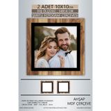 yhfoto 2 Adet 10x10 Çerçeve Ahşap-Siyah Şeritli Fotoğraf Mdf Çerçeve Kare Çerçeve Kahverengi-Çok Renkli 10 x 10
