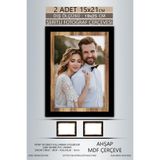 yhfoto 2 Adet 15x21 Çerçeve Siyah Ahşap Şeritli Çerçeve Mdf Çerçeve Pvc'li Fotoğraf Karışık 15 x 21