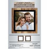 yhfoto 2 Adet 25x25 Çerçeve Ahşap-Siyah Şeritli Fotoğraf Mdf Çerçeve Kare Çerçeve Kahverengi-Çok Renkli 250 x 250