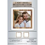 yhfoto 2 Adet 30x30 Çerçeve Beyaz Ahşap Şeritli Fotoğraf Mdf Çerçeve Kare Çerçeve Çok Renkli 300 x 300