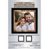 yhfoto 2 Adet 30x30 Çerçeve Siyah-Ahşap Şeritli Fotoğraf Mdf Çerçeve Kare Çerçeve Karışık 300 x 300