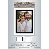 yhfoto 2 Adet 30x40 Çerçeve Beyaz Siyah Şeritli Çerçeve Mdf A3 Çerçeve Pvc'li Çerçeve Renksiz 300 x 400