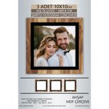yhfoto 3 Adet 10x10 Çerçeve Ahşap-Siyah Şeritli Fotoğraf Mdf Çerçeve Kare Çerçeve Kahverengi-Çok Renkli 10 x 10