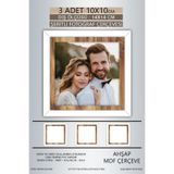 yhfoto 3 Adet 10x10 Çerçeve Beyaz Ahşap Şeritli Fotoğraf Mdf Çerçeve Kare Çerçeve Çok Renkli 10 x 10