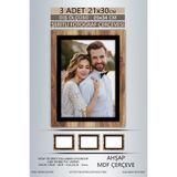 yhfoto 3 Adet 21x30 Çerçeve - Ahşap-Siyah Şeritli Çerçeve - A4 Çerçeve - Pvc'li Diploma Çerçevesi
