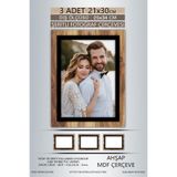 yhfoto 3 Adet 21x30 Çerçeve Ahşap-Siyah Şeritli Çerçeve A4 Çerçeve Pvc'li Diploma Kahverengi-Çok Renkli 20 x 30