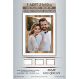 yhfoto 3 Adet 21x30 Çerçeve Beyaz Ahşap Şeritli Çerçeve A4 Çerçeve Pvc'li Diploma Çok Renkli 20 x 30